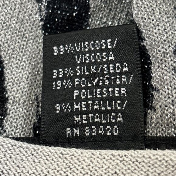 C'est City Women's Sweater Sz M Metallic Leopard Sequin Viscose Silk Scoop Neck‎ - Picture 8 of 9